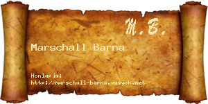 Marschall Barna névjegykártya